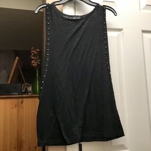 Black Sleeveless Studded Top
